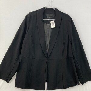 New Studio by Torrid size 4X Black Ponte Peplum Blazer Jacket Stretch Office